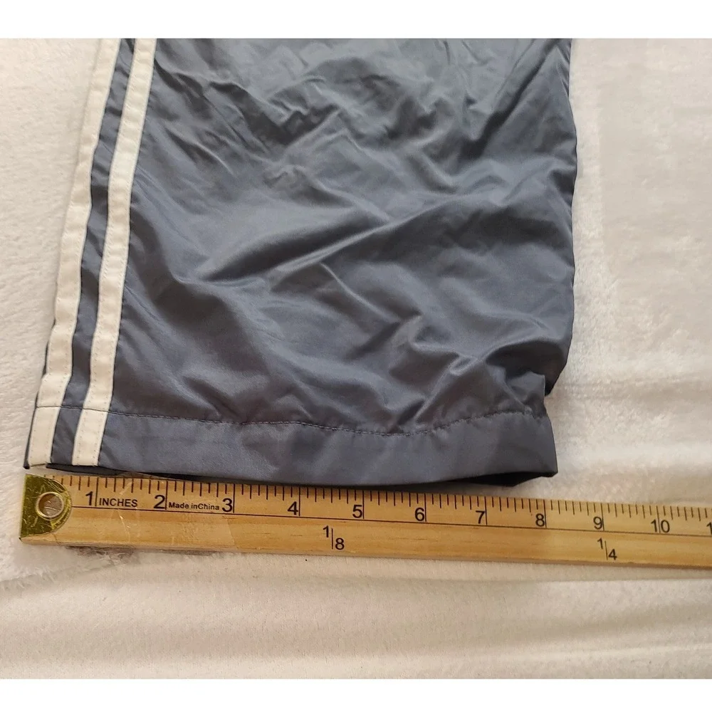 Adidas Vintage Wind Pants Gray White Stripe Track‎ Pants Men's XL  Nylon
